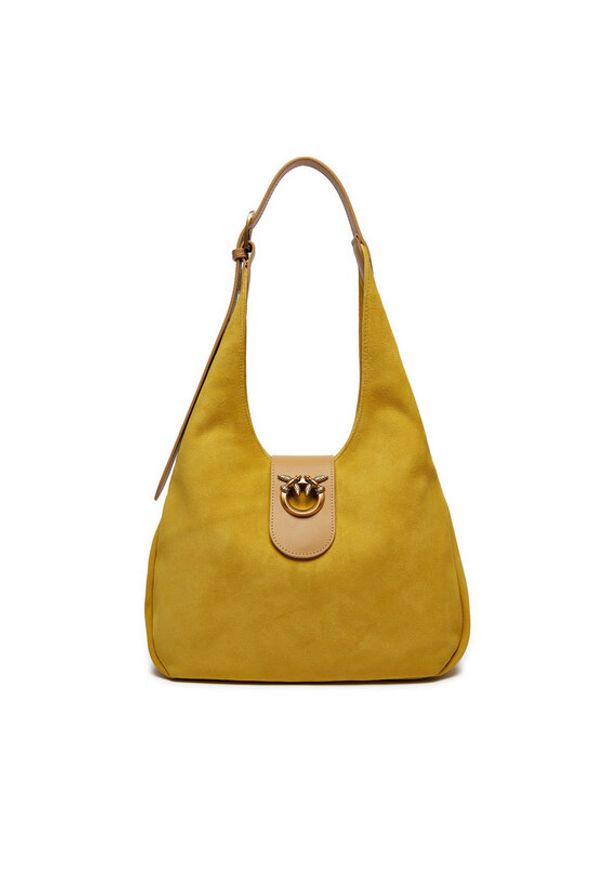 Pinko Torebka Hobo Mini PE 24 PLTT 103275 A0YG Żółty. Kolor: żółty. Materiał: skórzane, zamszowe