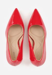 Renee - Czerwone Lakierowane Szpilki VICES o Klasycznym Fasonie Corsinia. Kolor: czerwony. Materiał: lakier. Obcas: na szpilce. Styl: klasyczny. Wysokość obcasa: wysoki #3