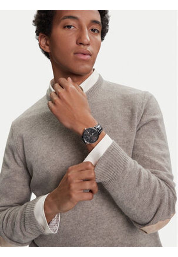 U.S. Polo Assn. Zegarek Dorian USP7274BK Czarny. Kolor: czarny. Materiał: skóra