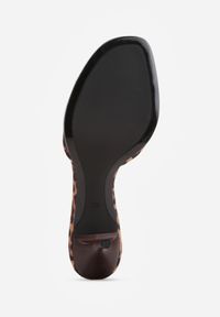Born2be - Panterkowe Minimalistyczne Klapki na Szpilce VICES z Imitacji Zamszu Fodita. Okazja: na co dzień. Materiał: zamsz. Obcas: na szpilce. Styl: casual, elegancki. Wysokość obcasa: średni #3