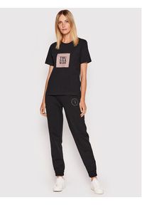 Trussardi Jeans - Trussardi T-Shirt Logo 56T00505 Czarny Regular Fit. Kolor: czarny. Materiał: bawełna #2
