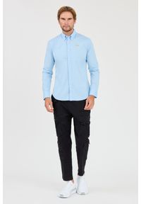 La Martina - LA MARTINA Błękitna męska koszula Poplin Stretch, Rozmiar XXL. Kolor: niebieski
