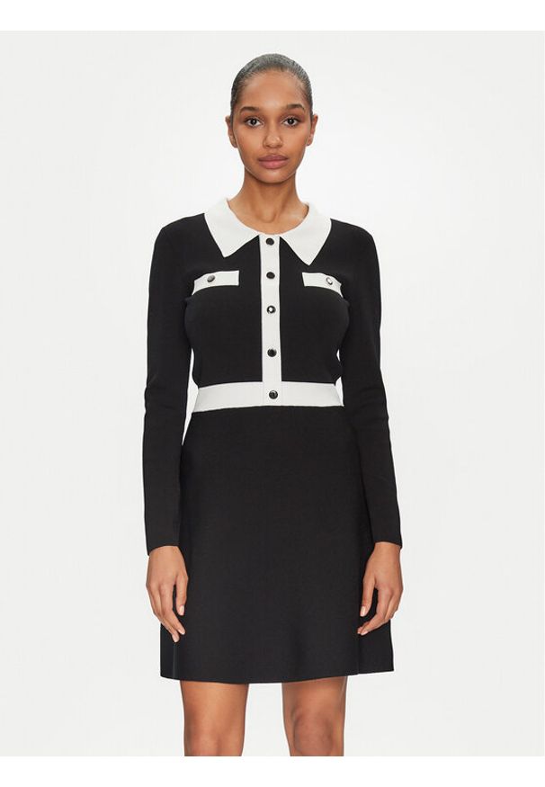 Morgan Sukienka dzianinowa 251-RMAVA Czarny Slim Fit. Kolor: czarny. Materiał: wiskoza, syntetyk