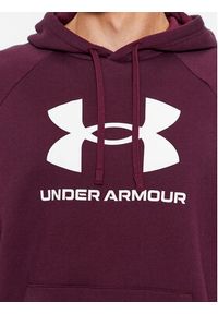 Under Armour Bluza Ua Rival Fleece Logo Hd 1379758 Bordowy Loose Fit. Kolor: czerwony. Materiał: bawełna #3
