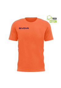 T-shirt Unisex Givova z Bawełny Pomarańczowy Fluo 4XL. Kolor: pomarańczowy. Materiał: bawełna. Sport: piłka nożna #1