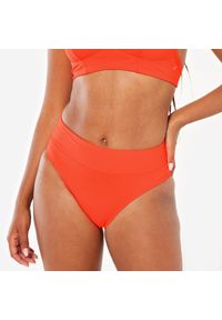 OLAIAN - Dół kostiumu kąpielowego surfingowego damski Olaian Nora teksturowany. Stan: podwyższony. Kolor: różowy, pomarańczowy, wielokolorowy. Materiał: materiał #1