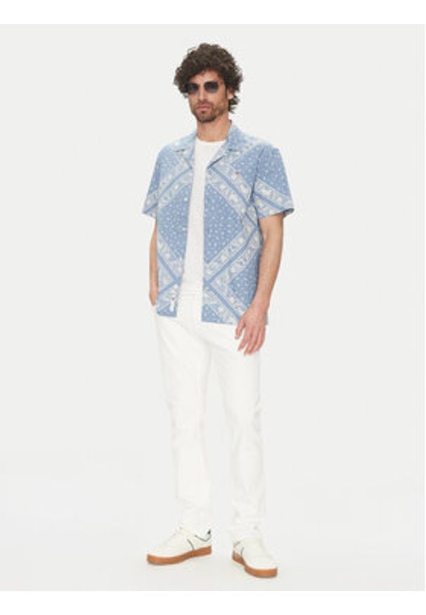 Tommy Jeans Koszula DM0DM20888 Błękitny Regular Fit. Kolor: niebieski. Materiał: bawełna