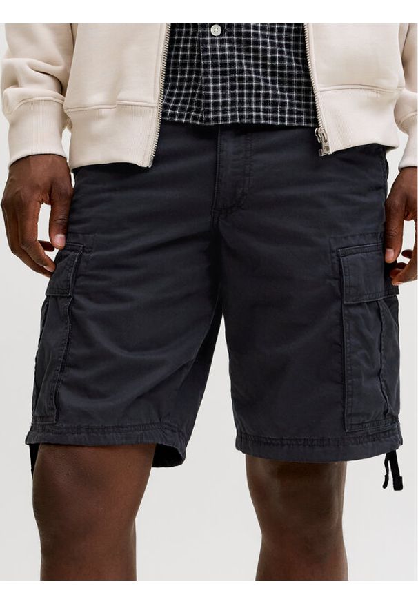 Jack & Jones Szorty materiałowe Cole Frank 12291369 Czarny Regular Fit. Kolor: czarny. Materiał: bawełna