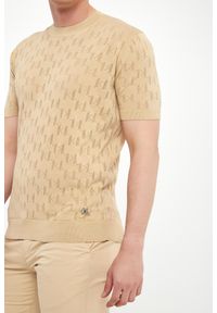 Karl Lagerfeld - T-shirt męski z ażurowym logo KARL LAGERFELD. Wzór: ażurowy #5