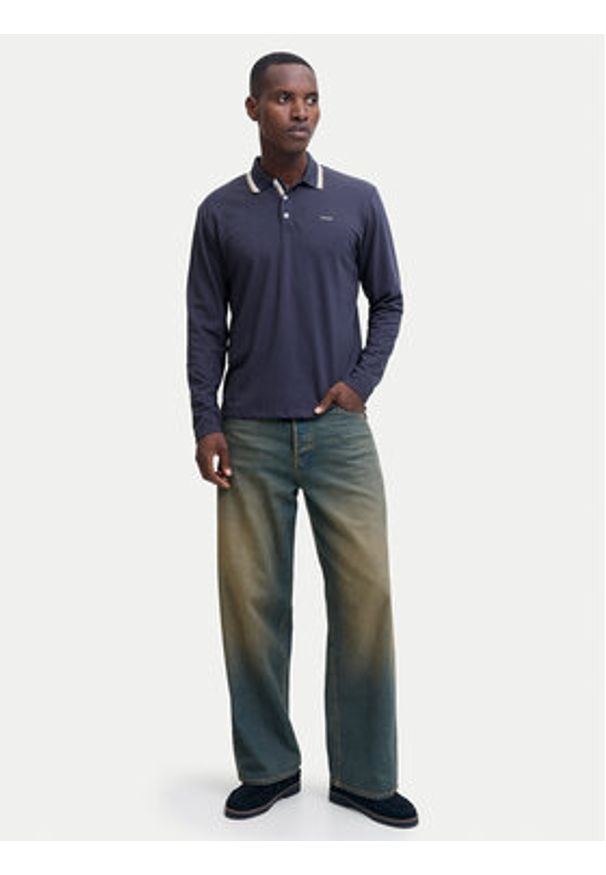 Jack & Jones Polo Blualves 12287520 Niebieski Regular Fit. Typ kołnierza: polo. Kolor: niebieski. Materiał: bawełna