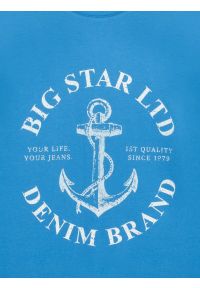 Big-Star - Koszulka męska z kontrastowym nadrukiem niebieska Kartes 401. Okazja: na co dzień. Kolor: niebieski. Materiał: dzianina, bawełna. Wzór: nadruk. Styl: casual, elegancki, klasyczny #2