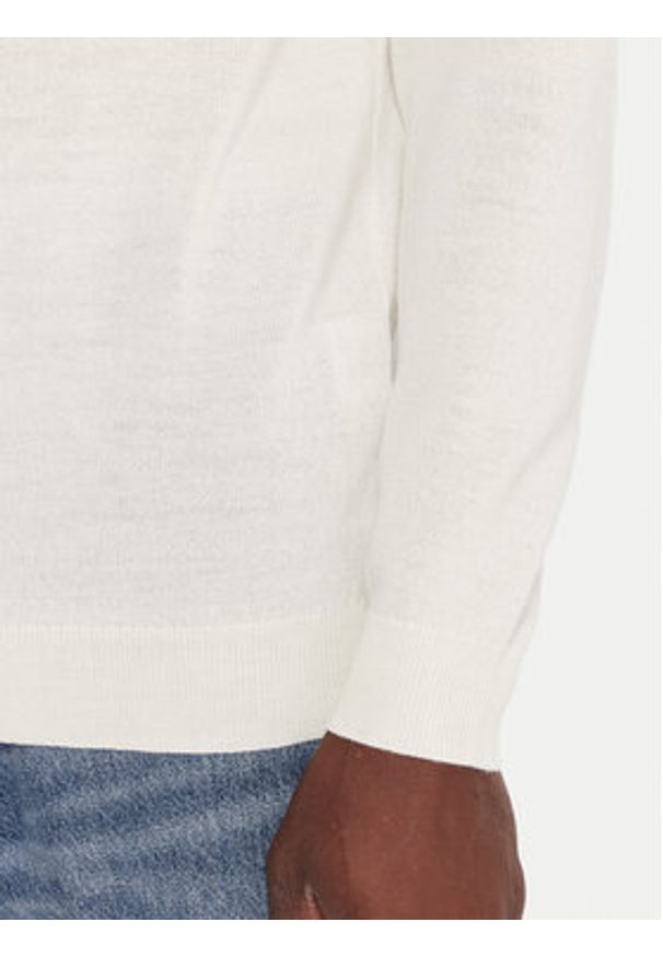 Karl Lagerfeld - KARL LAGERFELD Golf 655002 554399 Écru Slim Fit. Typ kołnierza: golf. Materiał: wełna