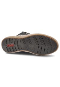 Czarne Botki Rieker Ocieplane Płaskie Buty Damskie. Okazja: na co dzień. Zapięcie: sznurówki. Kolor: czarny. Materiał: materiał. Szerokość cholewki: normalna. Styl: casual #3