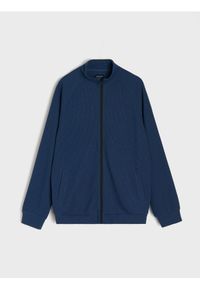 Sinsay - Prążkowana bluza bomberka - szary. Kolor: szary. Materiał: prążkowany #1