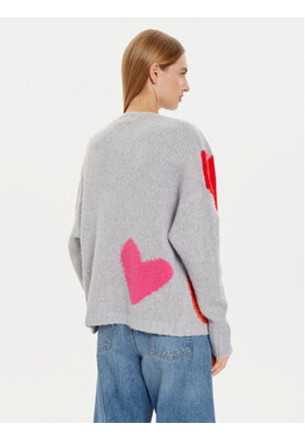 Frieda & Freddies Kardigan 3329 Szary Relaxed Fit. Kolor: szary. Materiał: wełna