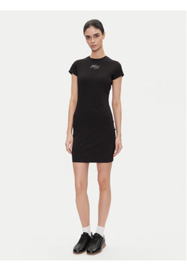 Hugo - HUGO Sukienka codzienna 50537240 Czarny Slim Fit. Okazja: na co dzień. Kolor: czarny. Materiał: bawełna. Typ sukienki: proste. Styl: casual