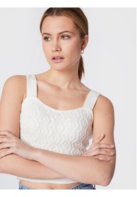 Guess Top Blaire W2BR59 Z2QA0 Écru Slim Fit. Materiał: syntetyk #3