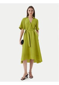 Marella Sukienka koszulowa Detto 2615221082 Zielony Regular Fit. Kolor: zielony. Materiał: wiskoza. Typ sukienki: koszulowe #4