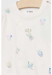 GAP bluza dziecięca x Disney kolor biały wzorzysta. Kolor: biały. Materiał: dzianina. Wzór: motyw z bajki #3