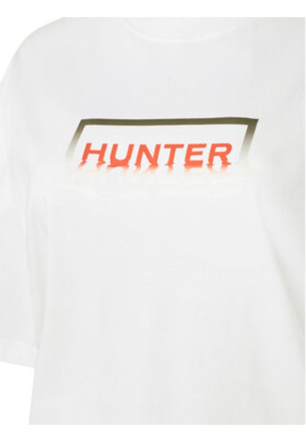 Hunter T-Shirt Abele UNISEX HARU0007251 Biały Regular Fit. Kolor: biały. Materiał: bawełna