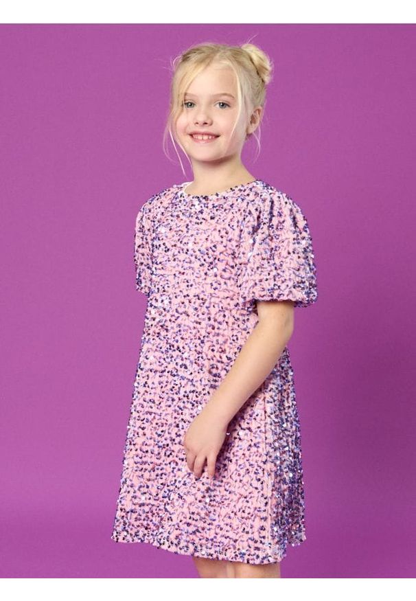 Sinsay - Sukienka mini z połyskującymi cekinami - wielobarwny. Długość: mini