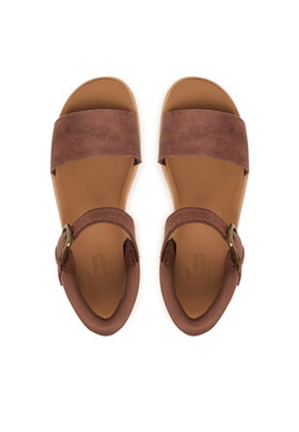skechers - Skechers Sandały Bobs Sun Vibe 114423/CHOC Brązowy. Kolor: brązowy. Materiał: skóra