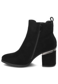 Czarne Botki Vinceza Eleganckie Obuwie Damskie. Okazja: na co dzień. Kolor: czarny. Materiał: materiał. Styl: elegancki #5