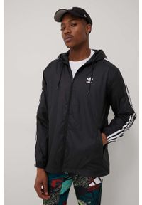 adidas Originals kurtka HB9489 męska kolor czarny przejściowa. Okazja: na co dzień. Kolor: czarny. Materiał: materiał. Styl: casual #1