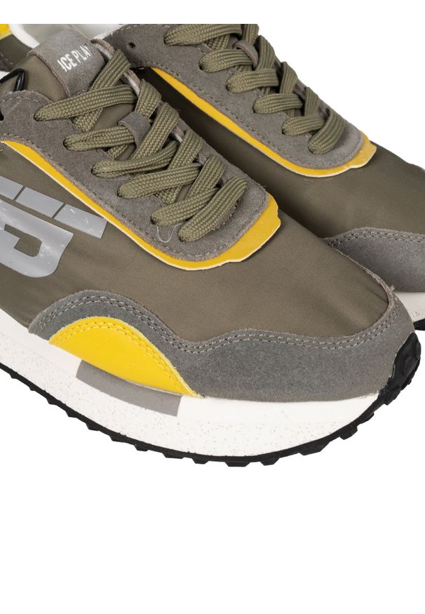 Ice Play Sneakersy | KORSER001M3NS1 | Mężczyzna | Wojskowa Zieleń. Okazja: na spacer. Nosek buta: okrągły. Materiał: skóra, tkanina. Sport: turystyka piesza