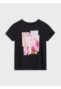 Sinsay - Bawełniana koszulka z nadrukiem - szary. Kolor: szary. Materiał: bawełna. Wzór: nadruk #1