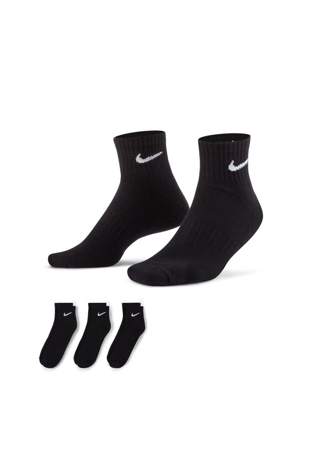 Nike - Skarpety Everyday Cushion Ankle 3 Pary. Kolor: czarny. Materiał: poliester, bawełna, elastan. Sport: bieganie