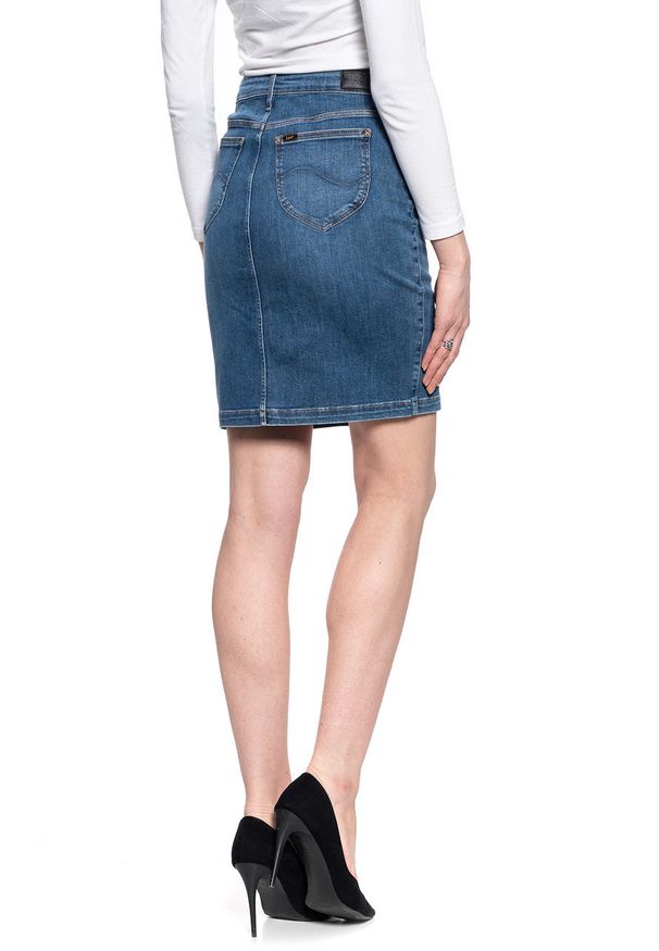 Lee - SPÓDNICA JEANSOWA LEE SKIRT USED FOAM L38GMHQD 112108185. Materiał: jeans