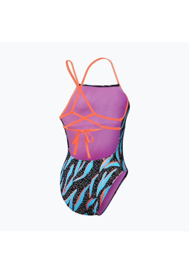 Strój pływacki jednoczęściowy Speedo Allover Digital Lattice Tie-Back. Kolor: czarny, niebieski, wielokolorowy