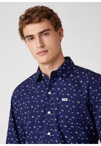 Wrangler - MĘSKA KOSZULA MATERIAŁOWA WRANGLER LS 1PKT SHIRT INDIGO W5D0N4452. Materiał: materiał