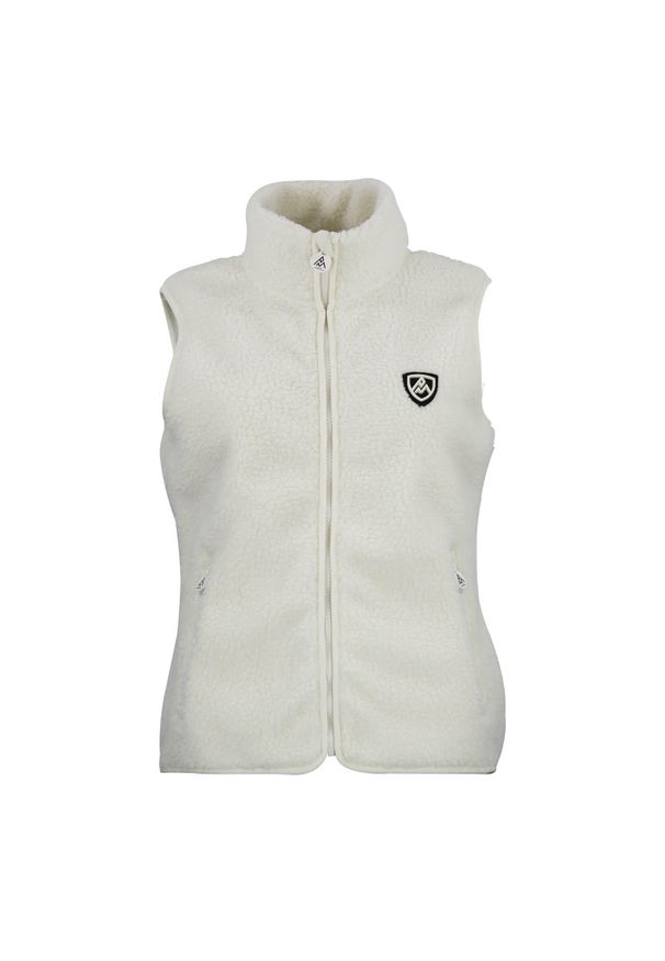 PEAK MOUNTAIN - Damski polar bez rękawów Peak Mountain Abeille. Kolor: beżowy, biały, wielokolorowy. Materiał: polar. Długość rękawa: bez rękawów