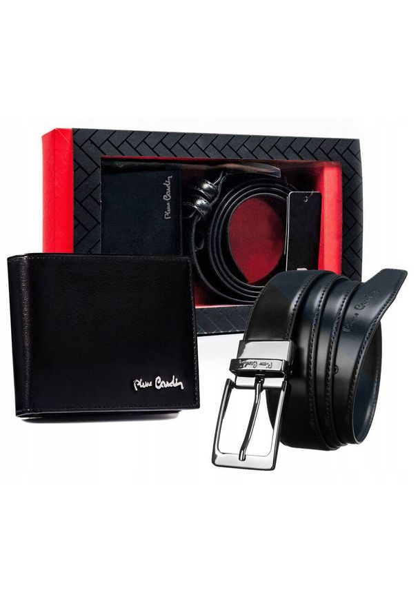 Zestaw prezentowy Pierre Cardin ZM-PC26 czarny. Kolor: czarny. Materiał: skóra