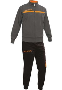 Givova One polarfleece dres z pełnym zamkiem, rozmiar L. Kolor: wielokolorowy, szary, czarny, pomarańczowy. Materiał: polar, dresówka. Sport: piłka nożna #2