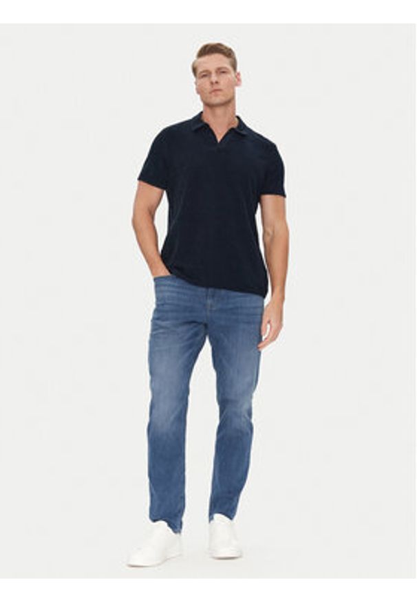 JOOP! Jeans Polo 15 JJJ-59Antal 30045767 Granatowy Modern Fit. Typ kołnierza: polo. Kolor: niebieski. Materiał: bawełna