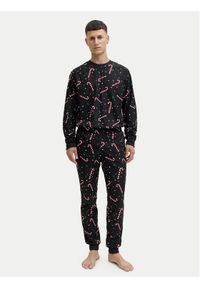Jack & Jones Piżama Tristan 12285375 Czarny Loose Fit. Kolor: czarny. Materiał: syntetyk