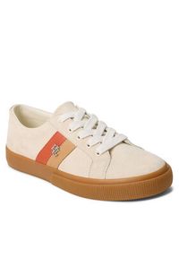 Lauren Ralph Lauren Sneakersy 802942785002 Beżowy. Kolor: beżowy. Materiał: skóra