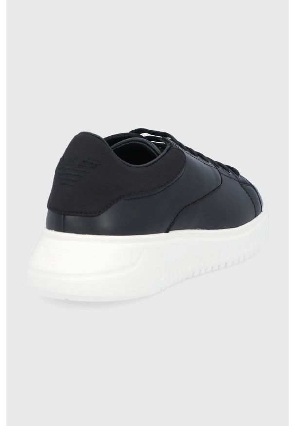 Emporio Armani - Buty. Nosek buta: okrągły. Zapięcie: sznurówki. Kolor: czarny. Materiał: guma. Obcas: na platformie