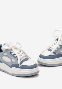 Renee - Niebieskie Sneakersy na Niskiej Platformie z Grubymi Sznurowadłami Vansyla. Kolor: niebieski. Obcas: na platformie #2