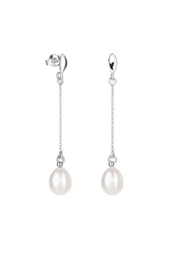 Braccatta - ALICE L wiszące srebrne kolczyki naturalne perły. Materiał: srebrne. Kolor: srebrny. Kamień szlachetny: perła