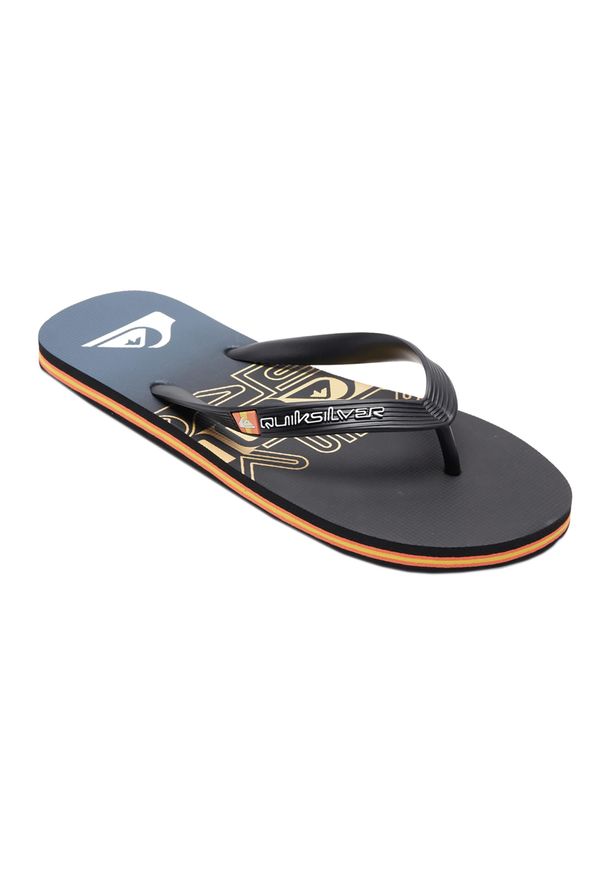 Japonki plażowe męskie Quiksilver Molokai Wordblock. Okazja: na plażę. Kolor: niebieski, czarny, wielokolorowy. Styl: sportowy