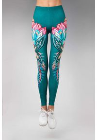 Legginsy sportowe damskie DEEP TRIP Flora. Kolor: zielony