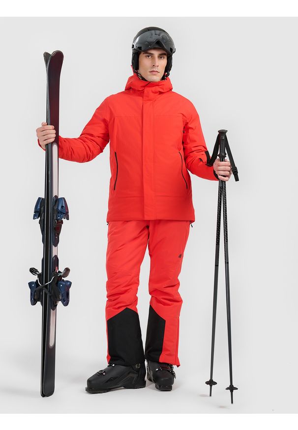 4f - 4F Kurtka narciarska membrana 8000 męska - czerwona L. Kolor: czerwony. Materiał: poliester, materiał. Sezon: zima
