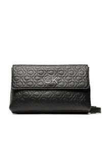Calvin Klein Torebka Re-Lock Dbl Crossbody Emb Mono K60K610206 Czarny. Kolor: czarny. Materiał: skórzane