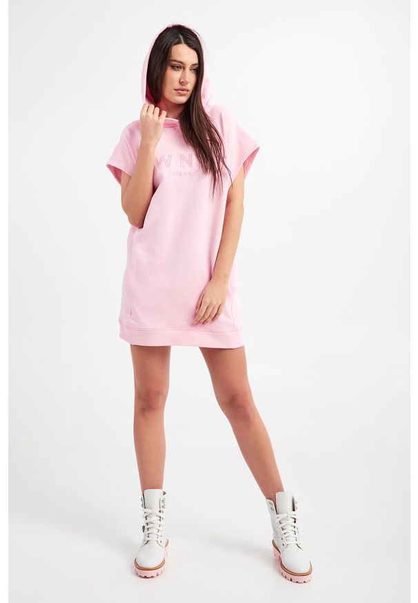 Twinset Milano - BLUZA TWINSET. Typ kołnierza: kaptur. Materiał: bawełna. Długość: krótkie. Wzór: haft