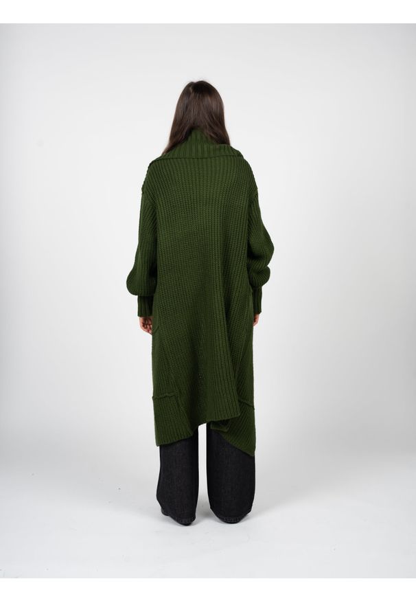 La Haine Inside Us Kardigan "Unisex" | LM281 | Mężczyzna | Zielony. Kolor: zielony. Materiał: poliester, wełna. Długość: długie. Wzór: jednolity