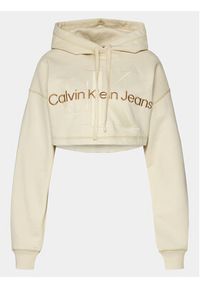 Calvin Klein Jeans Bluza Hero Monologo Short Hoodie J20J222540 Écru Regular Fit. Materiał: bawełna #4